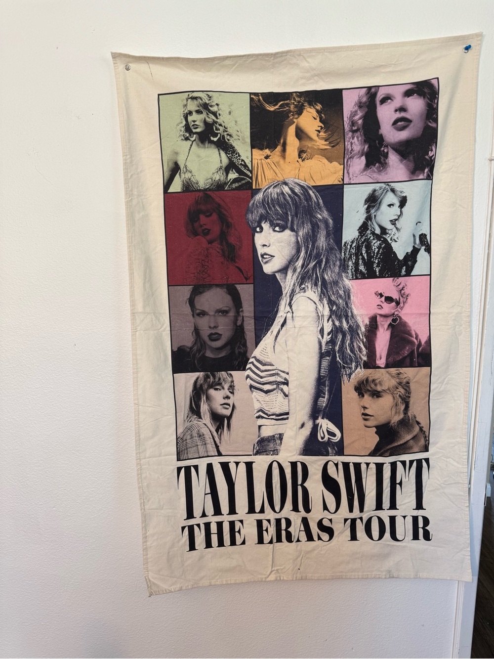 Taylor Swift Multicolor 'The Eras Tour' Wall Tapestry - Cream Base